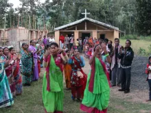 A ceremony at a church-in-construction in Kandhamal district, Odisha, India, January 2017. 