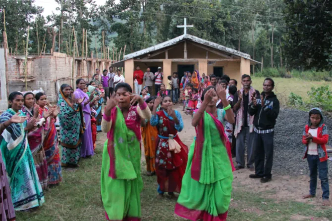 A ceremony at a church being constructed in Kandhamal District Odisha India Credit Aid to the Church in Need CNA