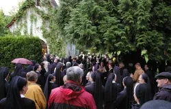 A crowd gathers outside of the original Marian shrine on May 23, 2013. Courtesy of Schonstatt Movement?w=200&h=150