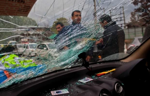 A car damaged in Srinagar, India because of the Oct. 26, 2015 earthquake in northern Afghanistan, with tremors felt as widely as Pakistan and northern India   Yawar Nazir/Getty Images.