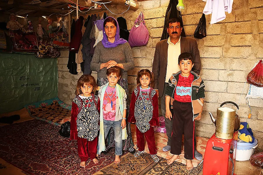 A family at the Sharia Al Haman Hope refugee camp in Duhok, Iraq, March 28, 2015. ?w=200&h=150