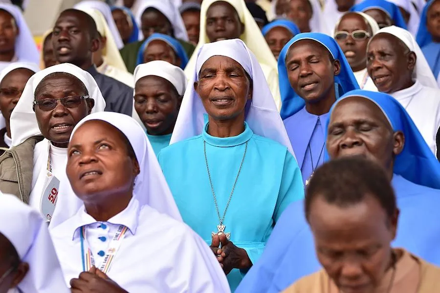 A group of nuns at Namugongo Martyrs' Shrine during Pope Francis’s visit on November 28, 2015. ?w=200&h=150