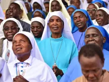 A group of nuns at Namugongo Martyrs' Shrine during Pope Francis’s visit on November 28, 2015. 