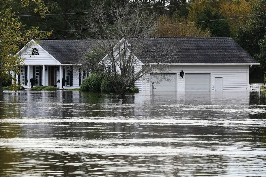 A home is seen inundated with water caused by Hurricane Florence as it passed throught the area Sept. 18, 2018, in Linden, N.C. ?w=200&h=150