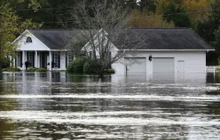 A home is seen inundated with water caused by Hurricane Florence as it passed throught the area Sept. 18, 2018, in Linden, N.C.   Joe Raedle/Getty Images.
