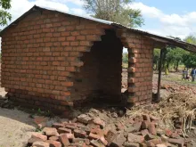 A house damaged by January flooding in Malawi's Phalombe district. 