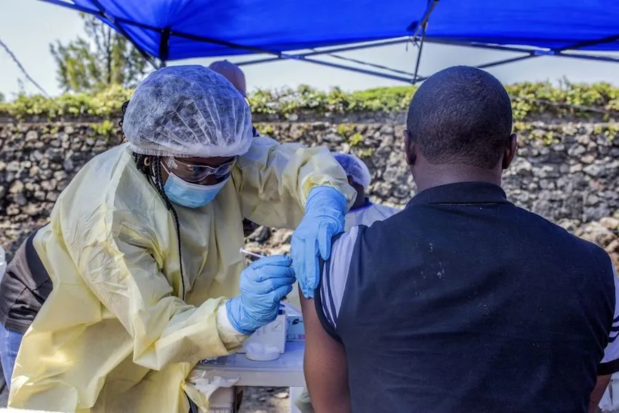 A man receives an Ebola vaccine in Goma, DCR on July 15, 2019. ?w=200&h=150
