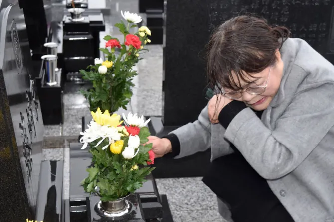 A mourner at a cemetery on the eighth anniversary of the March 11 2011 tsunami in Japan Credit Jiji Press  AFP  Getty Images 