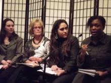 A panel of women speaking at the Catholic Information Center on Feb 27, 2012.
