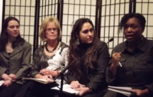 A panel of women speaking at the Catholic Information Center on Feb 27, 2012.
