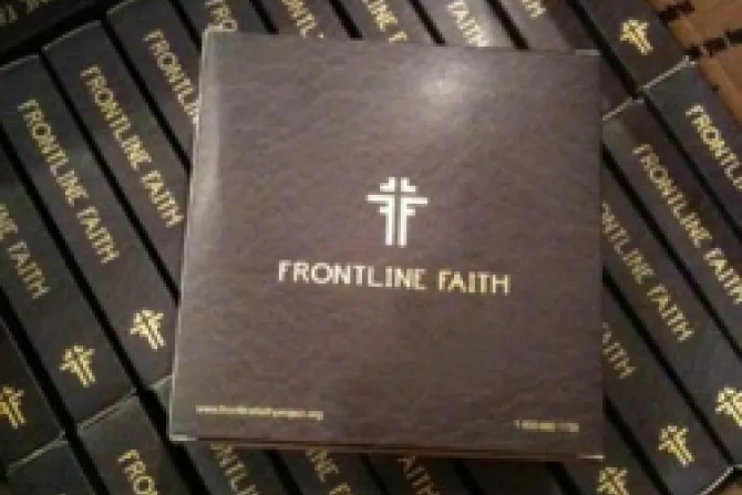 A picture of the mp3 players with religious material that Cheri Lomonte is sending to the troops Courtesy of the Frontline Faith Project CNA US Catholic News 10 31 12