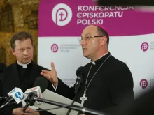 A press briefing by the Polish bishops' conference held in Warsaw, May 22, 2019. 