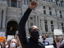 A protest in Philadelphia after the killing of George Floyd. 
