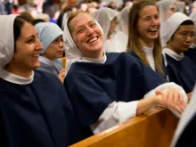 A religious sister at the Beatification of Sister Miriam Teresa Demjanovich at Sacred Heart Cathedral in Newark, N.J. on Oct. 4, 2014. 