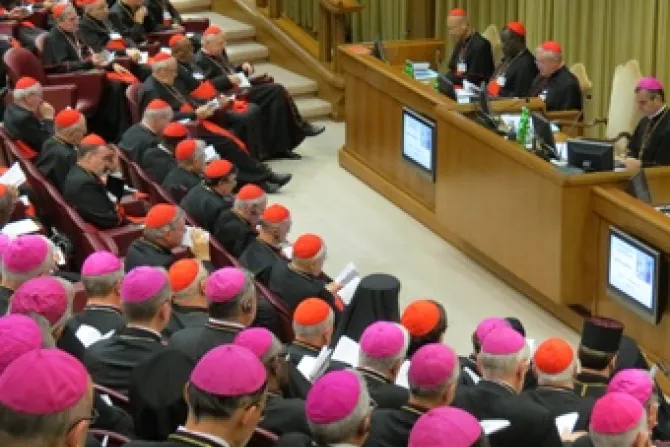 A session of the Synod on the New Evangelization October 12 2012 Credit David Kerr CNA 2 CNA Vatican Catholic 10 16 12