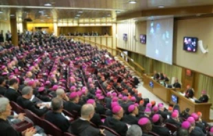 A session of the Synod on the New Evangelization, October 12, 2012.   David Kerr/CNA.
