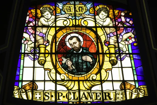 A stained glass image of St Peter Clever in St Aloysius church Glasgow Credit Lawrence OP via Flickr CC BY NC ND 20 CNA