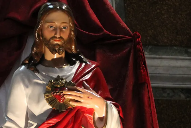 A statue of the Sacred Heart of Jesus inside the Basilica of the Sacred Heart of Jesus in Rome Italy on June 9 2015 Credit Bohumil Petrik CNA 6 9 15