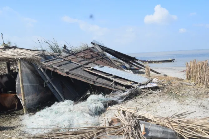 A structure damaged by Cyclone Bulbul on the river front in Chandpur Bangladesh Nov 11 2019 Credit DelwarHossain via Wikimedia CC BY SA 40