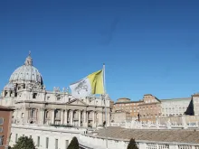A view of St. Peter's Basilica from the Augustianum in Rome, Feb. 11, 2015. 