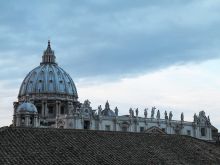 A view of St. Peter's Basilica in Vatican City. 