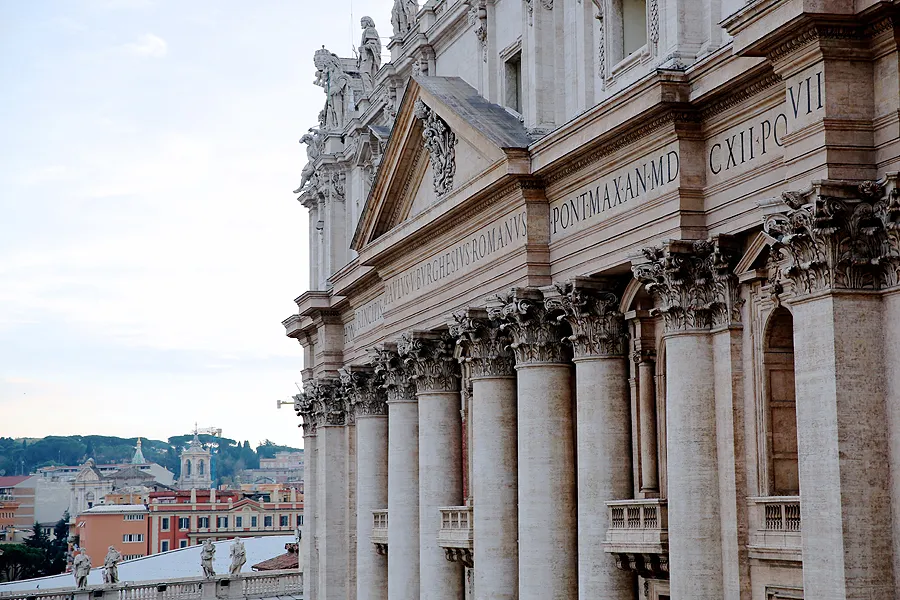 A view of the facade of St. Peter's Basilica from the Vatican's Apostolic Palace, Feb. 14, 2015. ?w=200&h=150