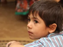 A young Syrian refugee at school in Ramtha, Jordan on Oct. 27, 2014. 