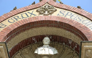 Above St. John Bosco's initial tomb at the Salesian Institute in Turin.   Bohumil Petrik/CNA.