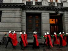Activists in favour of the legalization of abortion perform outside the National Congress in Buenos Aires, Argentina, July 25, 2018. 