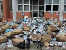 The aftermath of the attack on the offices of the satirical French magazine Charlie Hebdo in Paris_