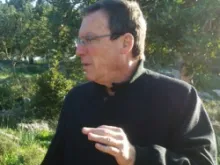 Amir Moran, Gospel Trail project manager, speaks on Mt. Precipice in Nazareth on Jan. 27, 2012