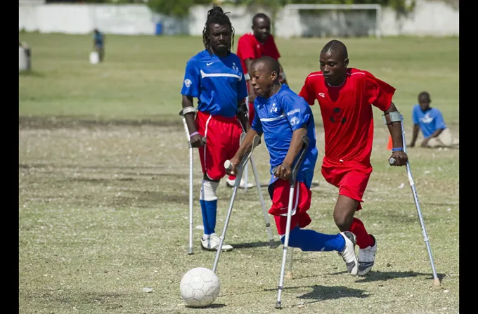 Amputee soccer players from Haiti known as Team Zaryen take part in a match in 2011. ?w=200&h=150