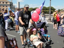 An Italian family at the March for Life in Rome, May 10, 2015. 