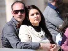  An engaged couple participates in an encounter with Pope Francis in St. Peters Square on Feb. 14, 2014 