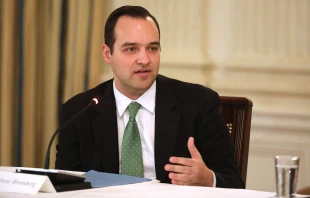 Andrew Bremberg speaks during a roundtable discussion on cyber safety and technology at the White House, March 20, 2018.   Chip Somodevilla/Getty Images.