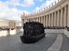 "Angels Unaware" statue dedicated to migrants in St. Peter’s square. 