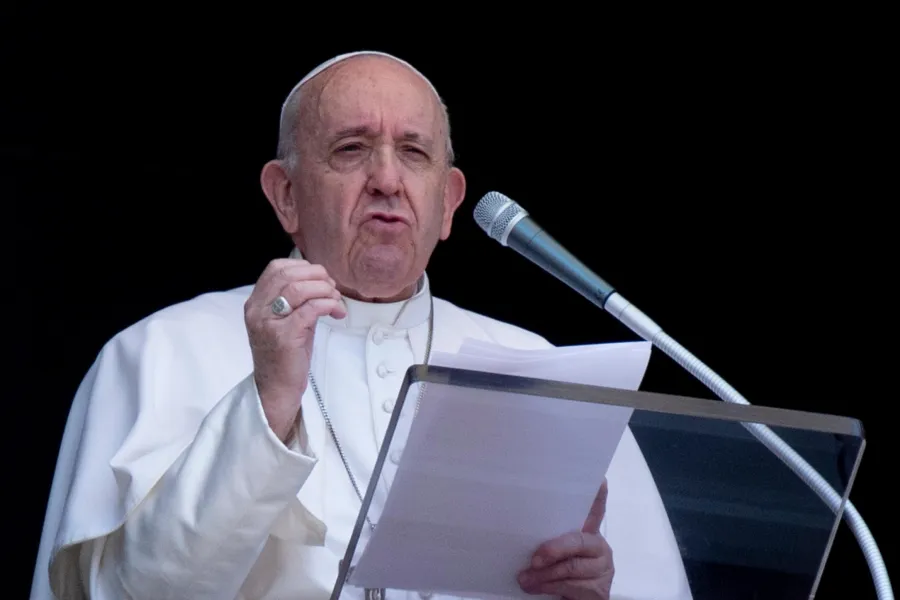 Pope Francis delivers his Angelus address on Aug. 9, 2020. ?w=200&h=150