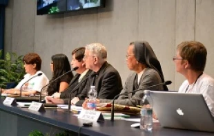 Announcment of Talitha Kum's new campaign against human trafficking 'Play for life, against human trafficking' at the Vatican, May 20, 2014.   Daniel Ibáñez/CNA.