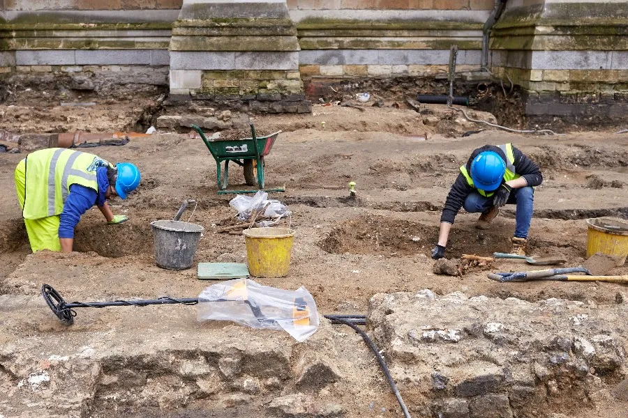The Pre-Construct Archaeology team works on the Great Sacristy site. Photo ?w=200&h=150