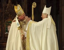 Archbishop Pietro Sambi greets Archbishop Timothy Dolan at a Vespers service the day before his installation in New York. Photo by James Keivom-POOL/Getty Images News/Getty Images?w=200&h=150