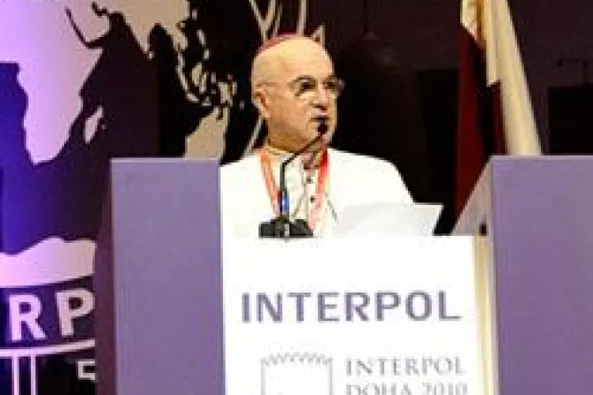 Archbishop Carlo Maria Vigano Credit Interpol CNA World Catholic News 8 29 11