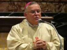 Archbishop Charles Chaput of Philadelphia celebrates Mass at the Altar of the Chair in St. Peter's Basilica, Oct 20, 2012. 