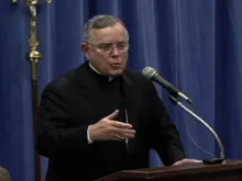 Archbishop Charles J. Chaput at a May 4, 2012 press conference on abuse cases in Philadelphia.
