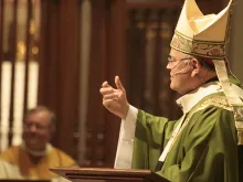 Archbishop Charles Chaput says Mass in Philadelphia's St. Peter and Paul Cathedral, Sept. 7, 2014. 