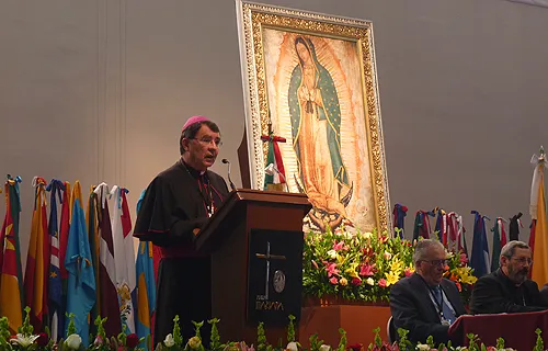 Archbishop Christophe Pierre, apostolic nuncio to Mexico, speaks at the Shrine of Our Lady of Guadalupe on Nov. 16, 2013. ?w=200&h=150