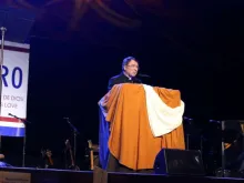 Archbishop Christophe Pierre, apostolic nuncio to the US, delivers the opening keynote at the National V Encuentro in Grapevine, Texas, Sept. 20, 2018. 