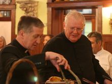 Cardinal Blase Cupich with Fr. Frank Phillips of the Canons Regular of St. John Cantius. 