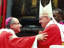 Archbishop Daniel Sturla Berhouet of Montevideo with Pope Francis. 