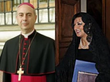 Archbishop Dominic Mamberti and Ambassador Lamia Aly Mekhemar Hamada