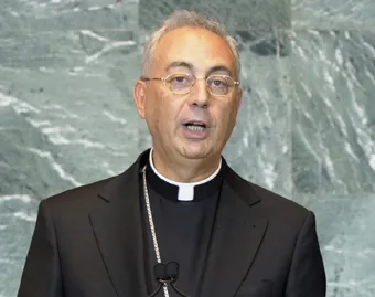 Archbishop Dominique Mamberti, secretary for relations with states of the Holy See, addresses the UN General Assembly. ?w=200&h=150